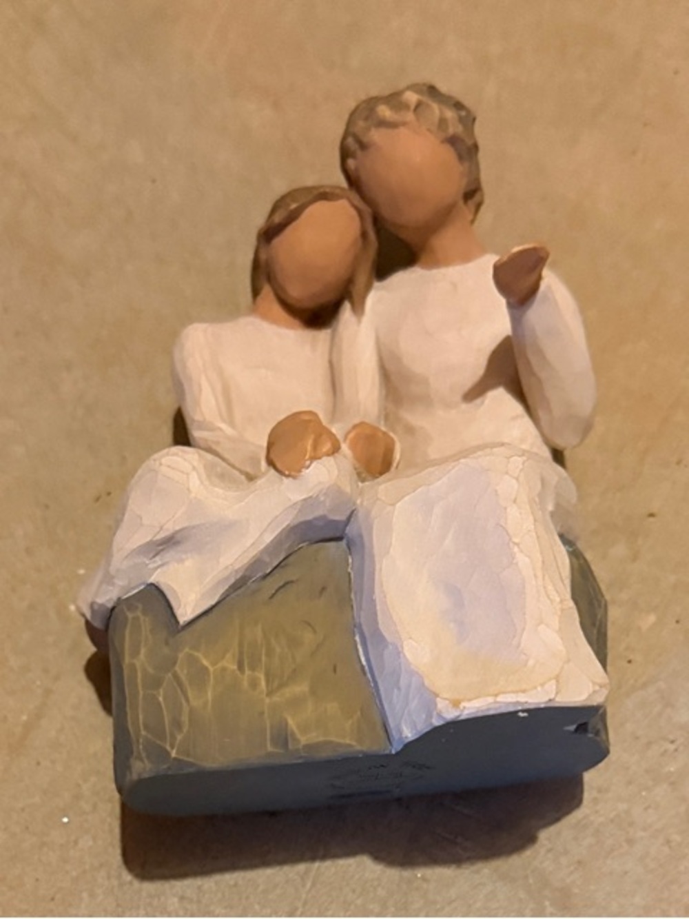Willow Tree Ceramic Figurine in White and Sage Green